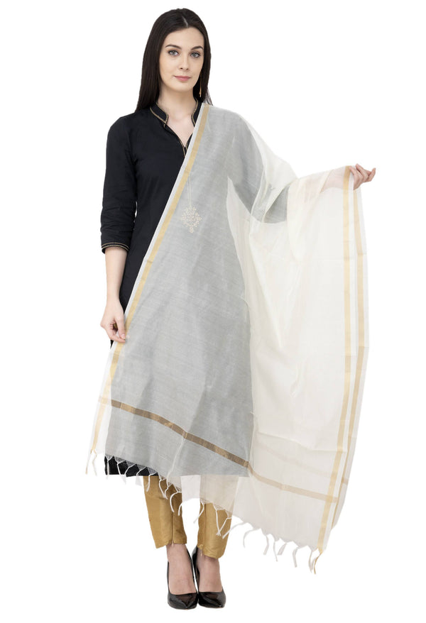 A R SILK Golden Color Fancy Silk Dupattas and Chunnis