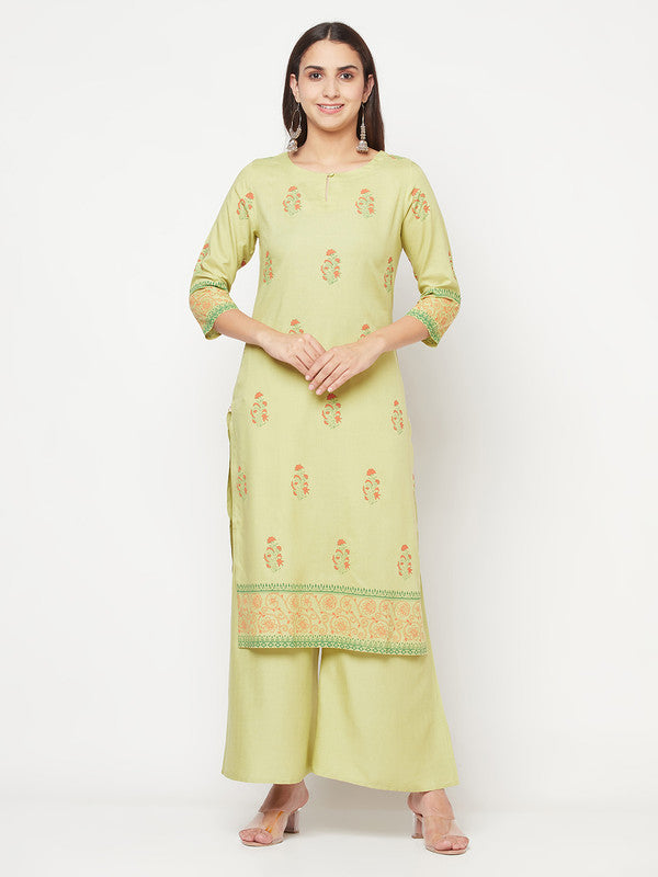 Women's Rayon Screen print straight kurta,Pista-Aniyah