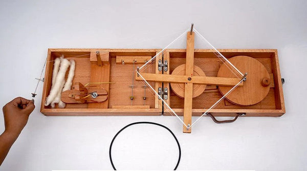 Wooden Box Charkha- Spinning Wheel Premium