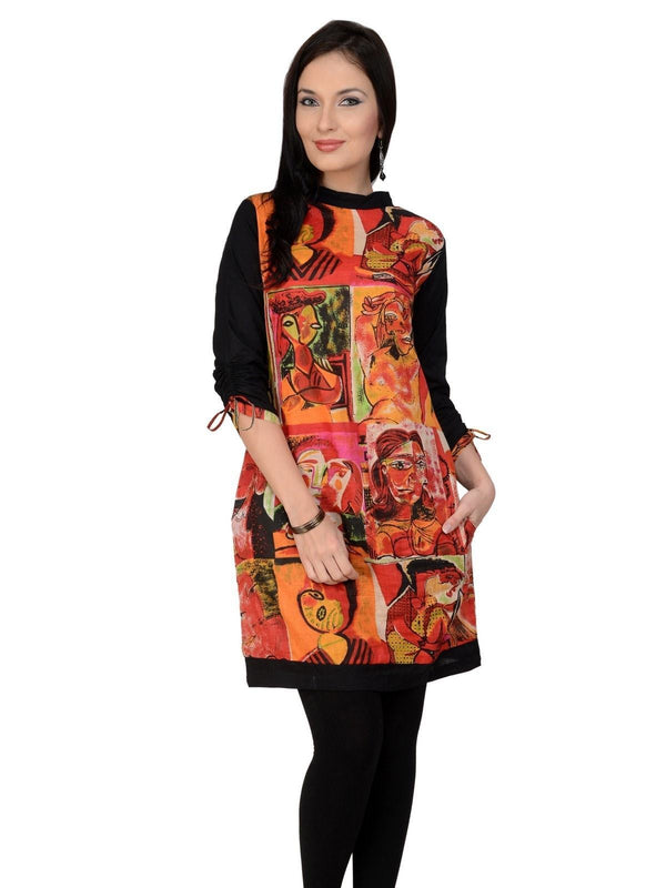 Women's Casual 3/4 Sleeve Printed  Kurti - Pannkh