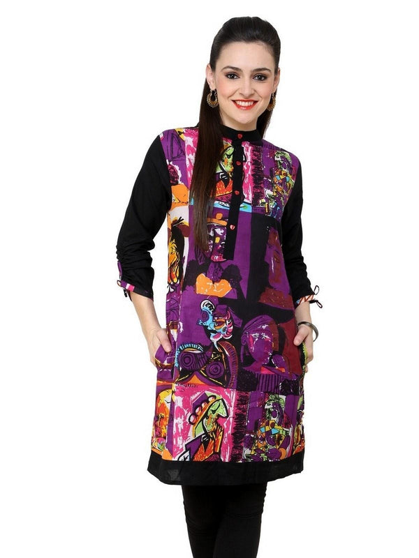 Women's Casual 3/4 Sleeve Printed Kurti - Pannkh