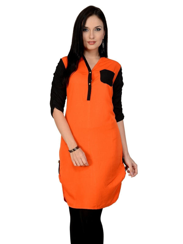 Women's Casual 3/4 Sleeve Printed Kurti - Pannkh