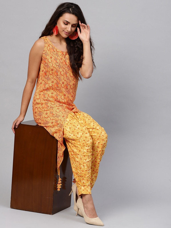 Women's Tribal Art Kurta With Dhoti - Pannkh