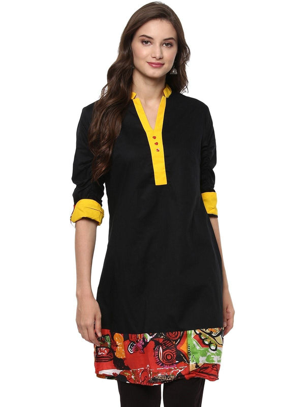 Women's Pannkh Casual 3/4 Sleeve SolidKurti - Pannkh