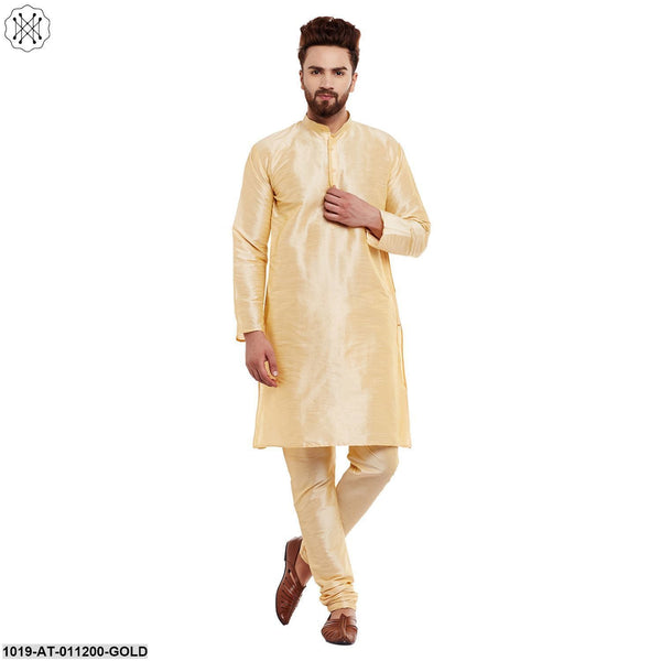 Men's Golden, Dupion Silk Kurta - Sojanya