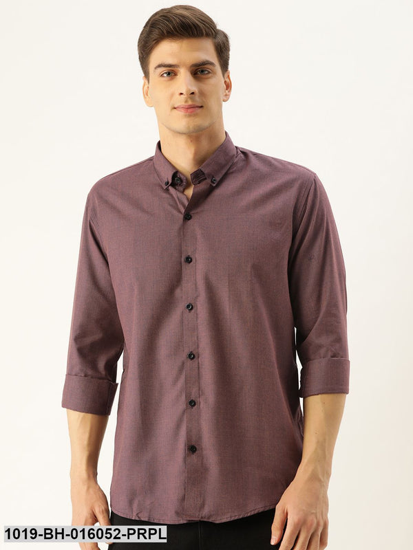 Men's Cotton Wine Casual Shirt - Sojanya