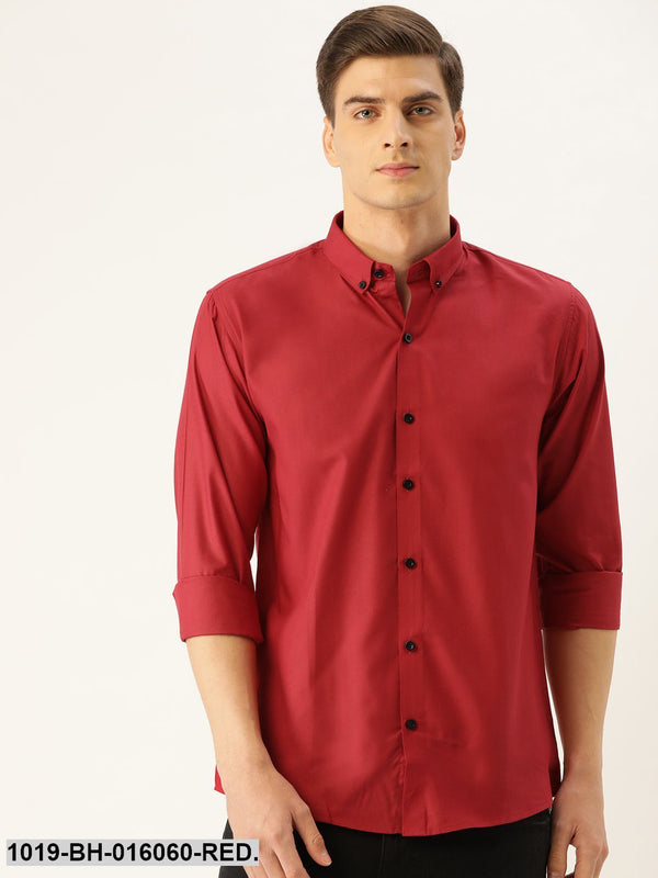 Men's Cotton Red Casual Shirt - Sojanya