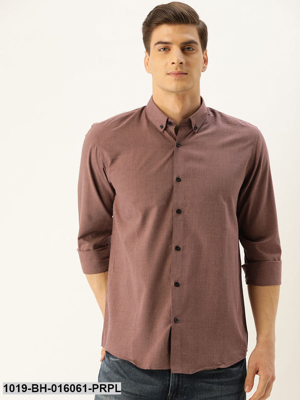 Men's Cotton Wine Casual Shirt - Sojanya