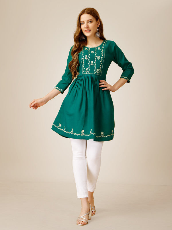 Women's Embroidered A-Line Rama Tunic - Malishka Export