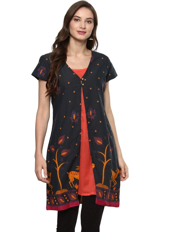 Women's Pannkh Casual Half Sleeve PrintedKurti - Pannkh