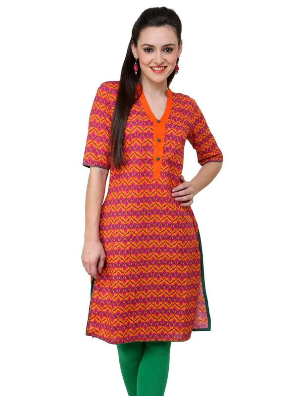 Women's Allover Piping Detail Kurti - Pannkh