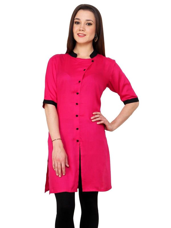 Women's Tilted Placket Kurti - Pannkh