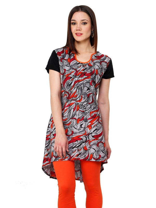 Women's Grey High Low Hem Kurti - Pannkh