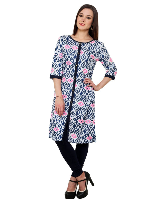 Women's Neon Block Print Kurti - Pannkh