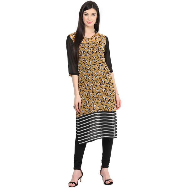 Women's Red Abstract Print Kurti - Pannkh