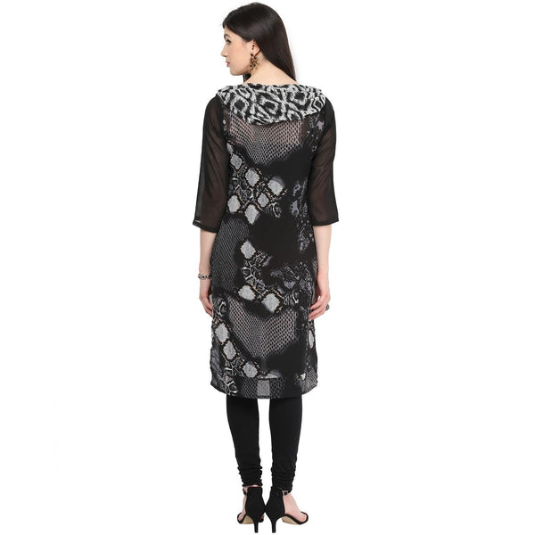 Women's Monocromatic Cowl Kurti - Pannkh