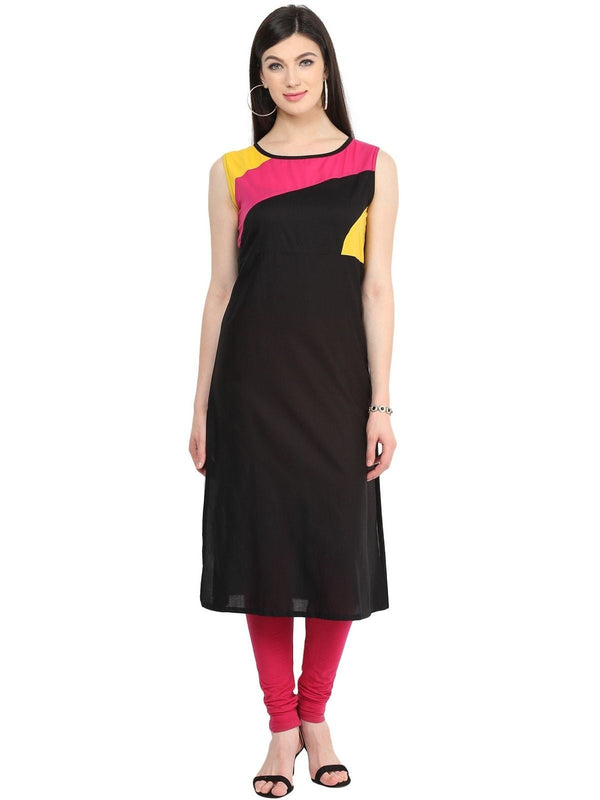 Women's Color Block Panelled Kurti - Pannkh