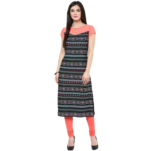 Women's Neon Printed Kurti - Pannkh