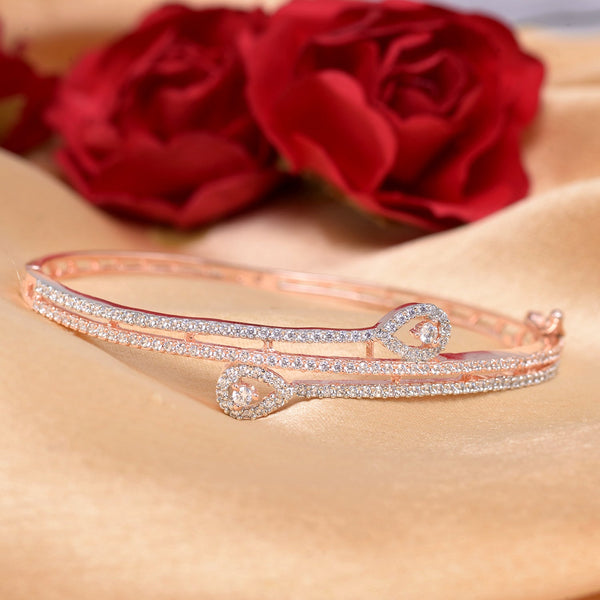 Stylish Modern Handcrafted Bracelet Rose Gold Plated For Women And Girls - Saraf Rs Jewellery