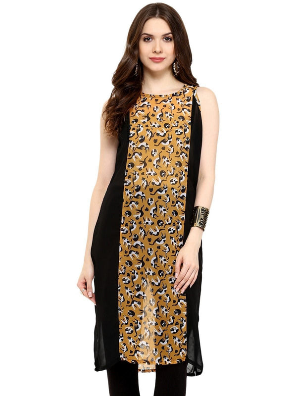 Women's Cat Print Kurti - Pannkh