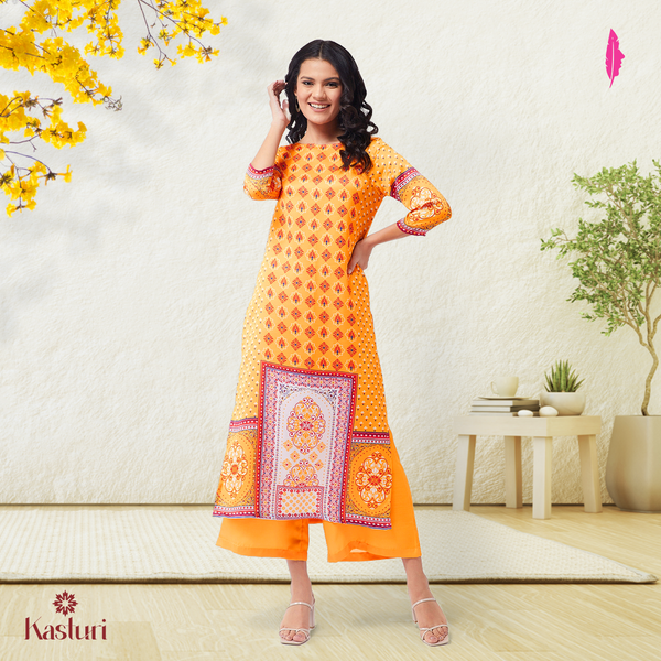 Women's Digital Printed Centre Placement Kasturi Kurta - Pannkh