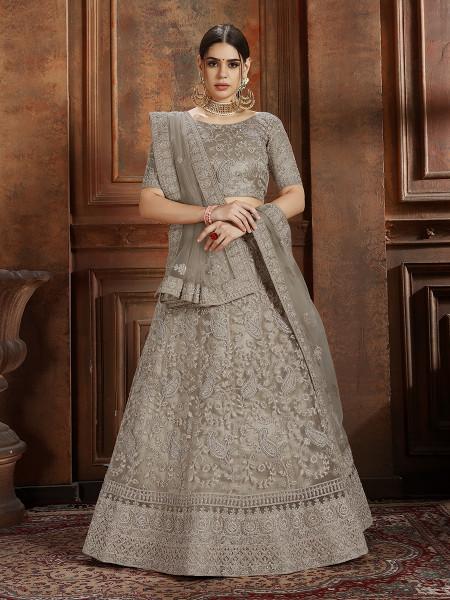 Women's Soft Net Heavy Embroidered Lehenga - Myracouture