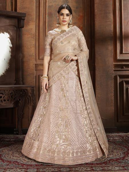 Women's Soft Net Heavy Embroidered Lehenga - Myracouture