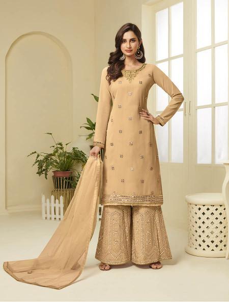 Women's Georgette Embroidered Palazzo Suit - Myracouture