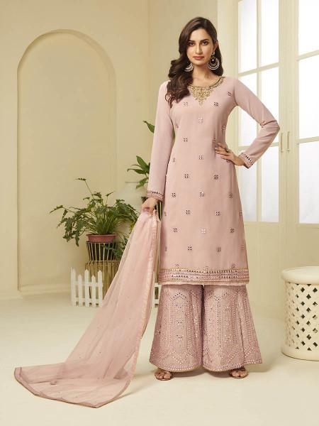 Women's Georgette Embroidered Palazzo Suit - Myracouture