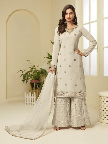 Women's Georgette Embroidered Palazzo Suit - Myracouture