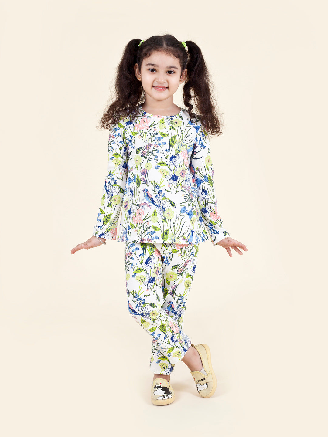 Girls Multicoloured Blue Pack Of 2 Printed Night Suit - Ps Peaches