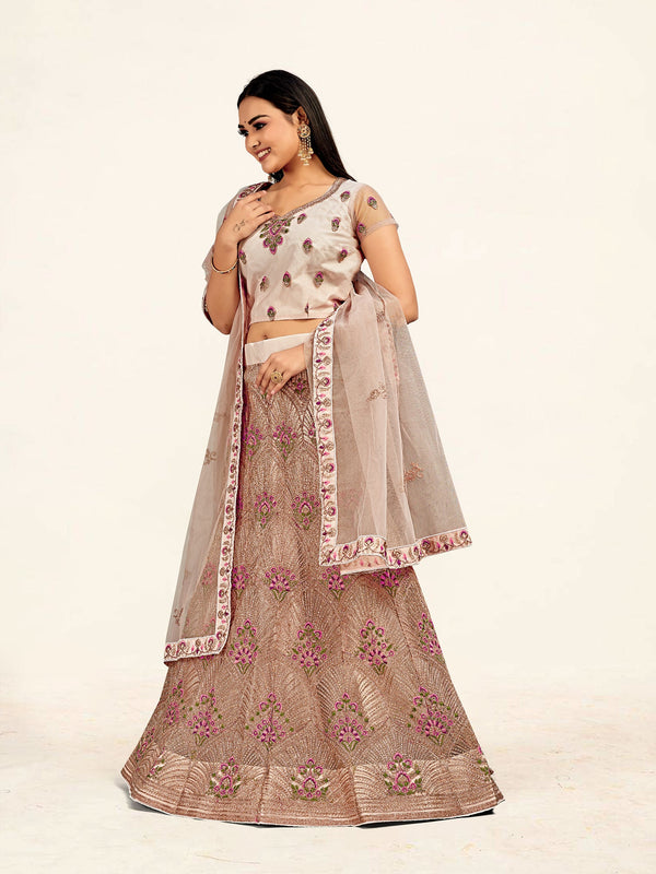 Women's Purple Color designer Semi Stiched Lehenga choli set with dupatta - Sweet Smile