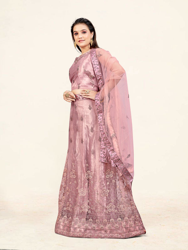 Women's Purple Color designer Semi Stiched Lehenga choli set with dupatta - Sweet Smile