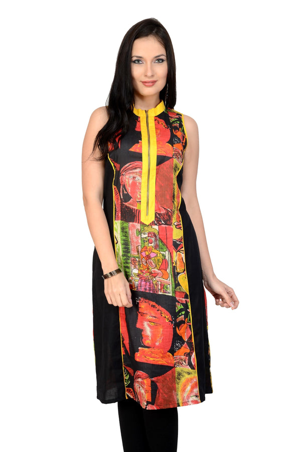 Women's Pannkh Casual 3/4 Sleeve PrintedKurti - Pannkh