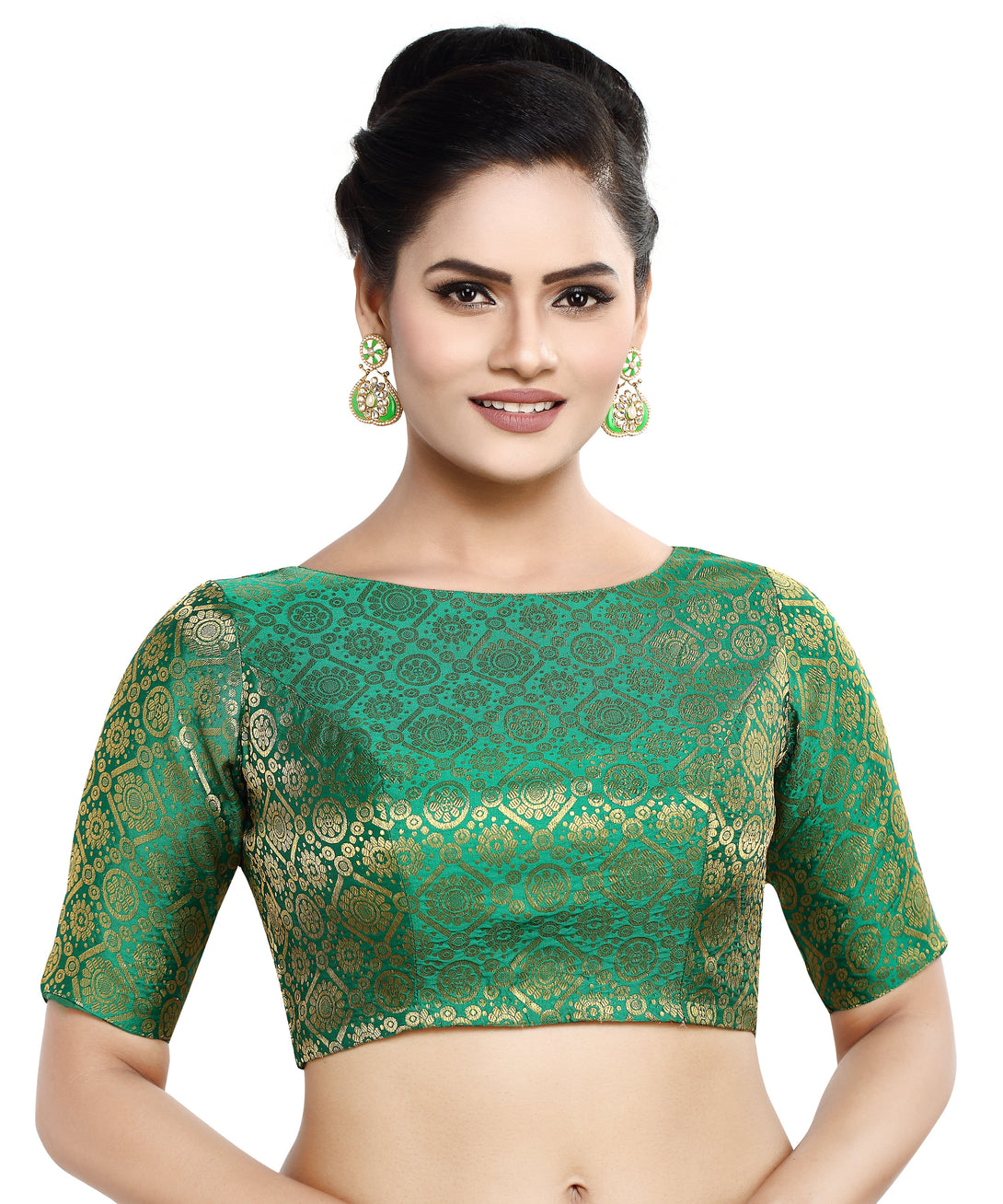 Women's Polyester Half Sleeve Saree Blouse - Madhu Fashion