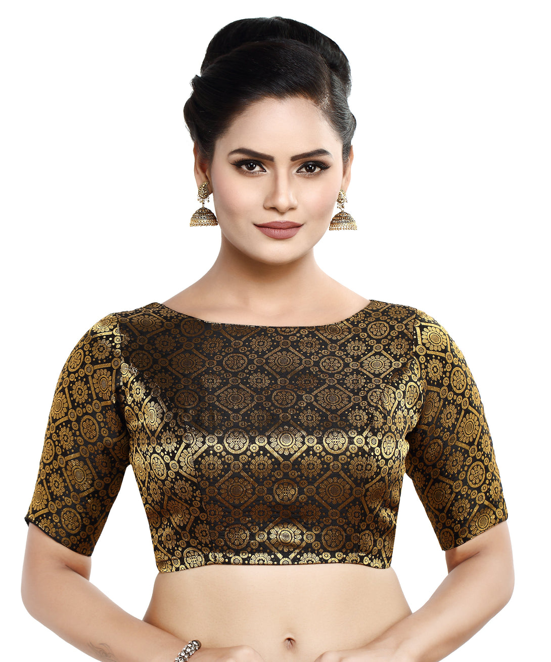 Women's Polyester Half Sleeve Saree Blouse - Madhu Fashion