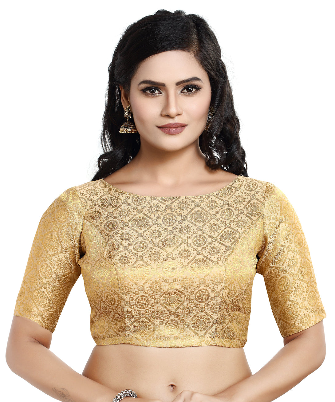 Women's Polyester Half Sleeve Saree Blouse - Madhu Fashion