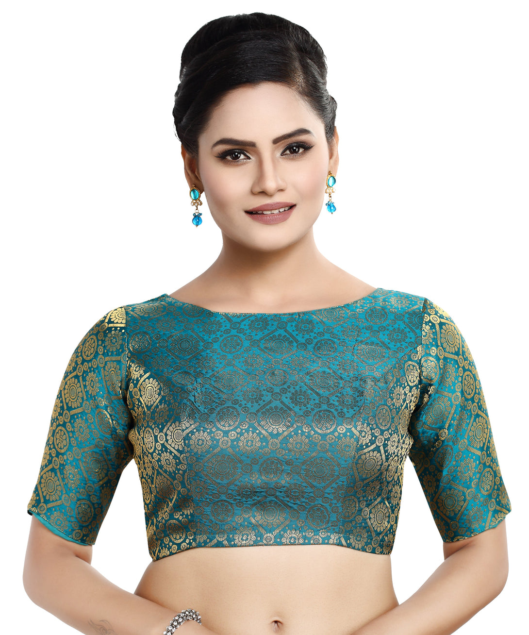 Women's Polyester Half Sleeve Saree Blouse - Madhu Fashion