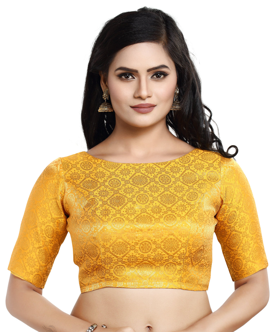 Women's Polyester Half Sleeve Saree Blouse - Madhu Fashion