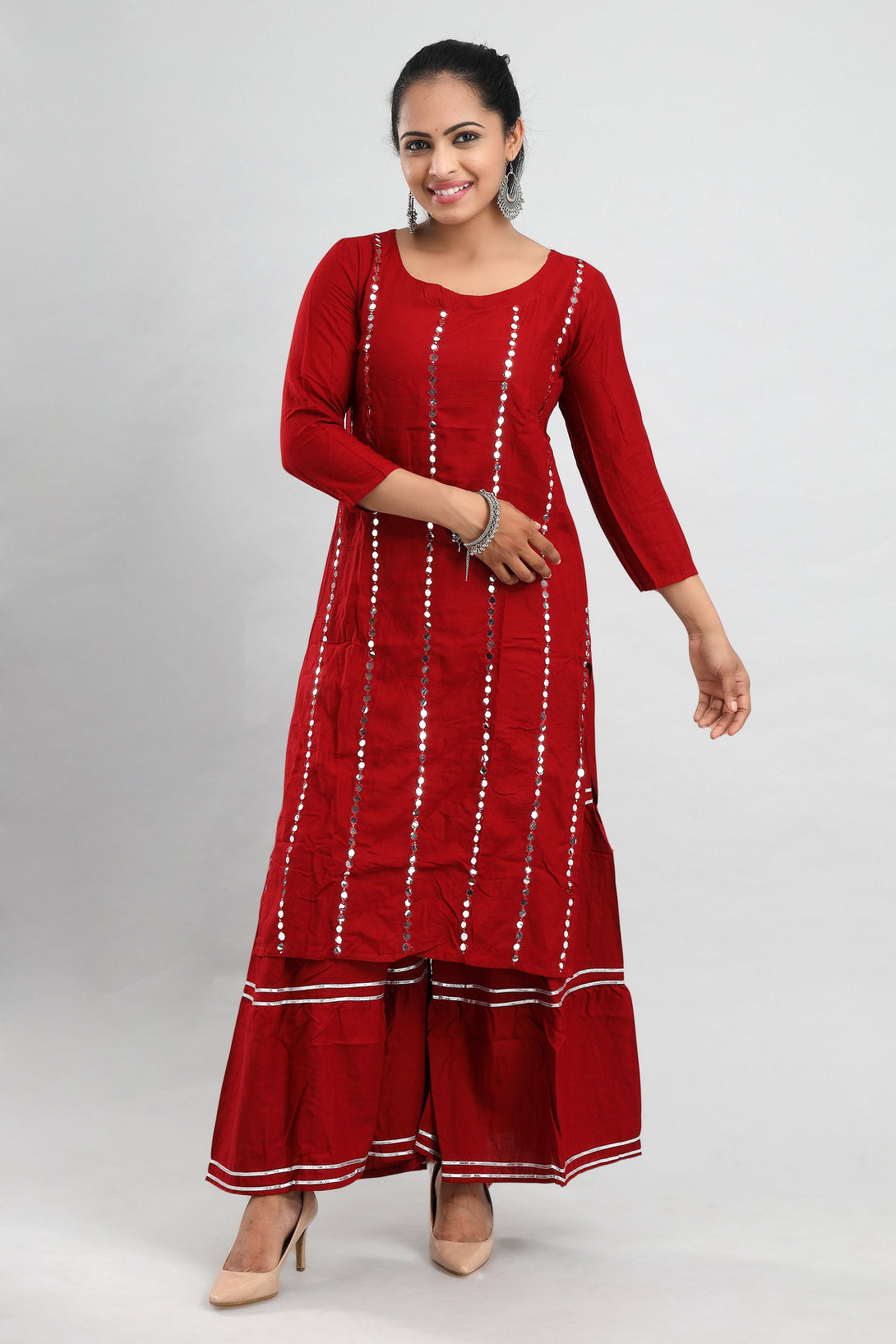 Women's Rayon Kurti With Sharara - MANOHARA