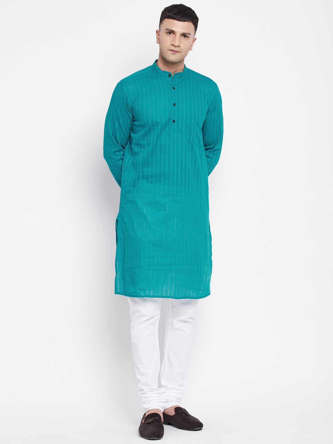 Men's Pure Cotton Kurta With Band Collar - Even Apparels