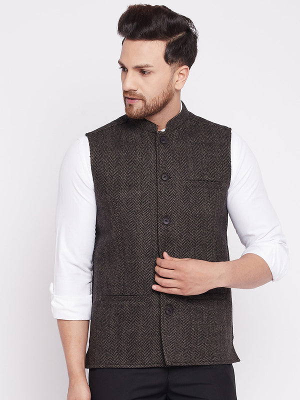 Men's Nehru Jacket With Welt Pockets -Even Apparels