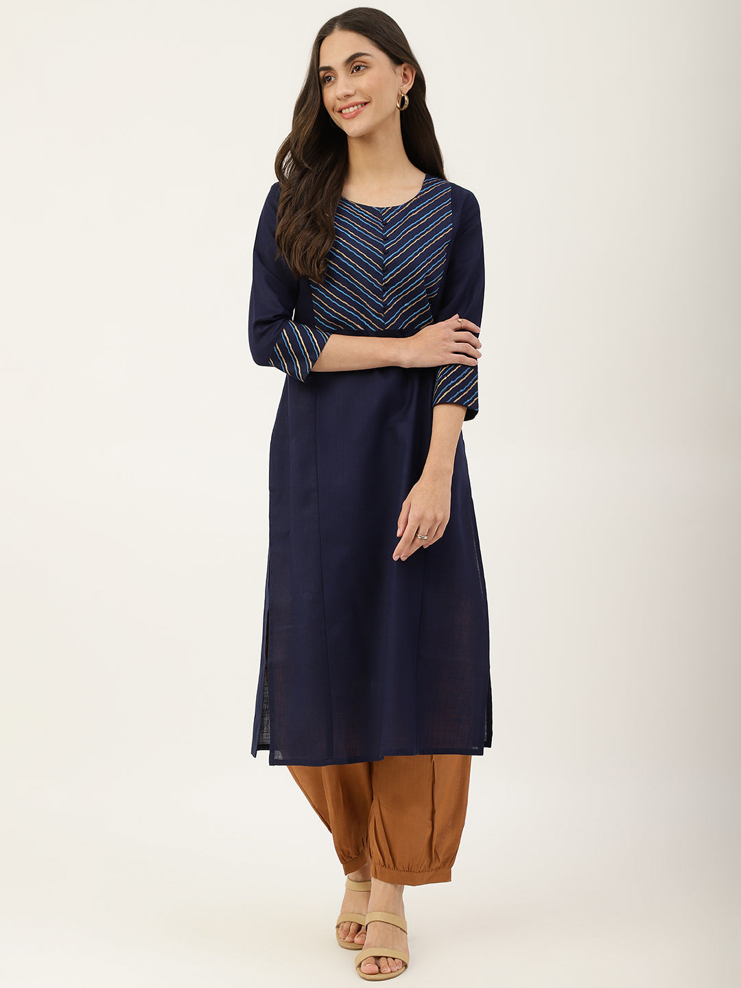 Women's Blue Straight Kurta - Deckedup