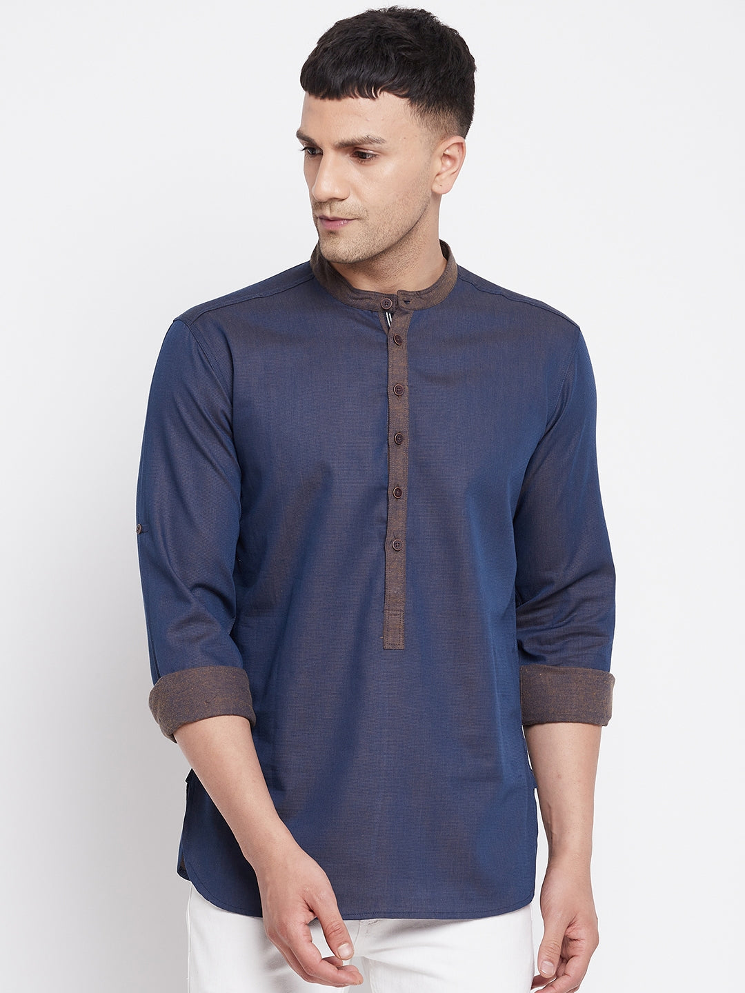 Men's Pure Cotton Kurta With Band Collar - Even Apparels