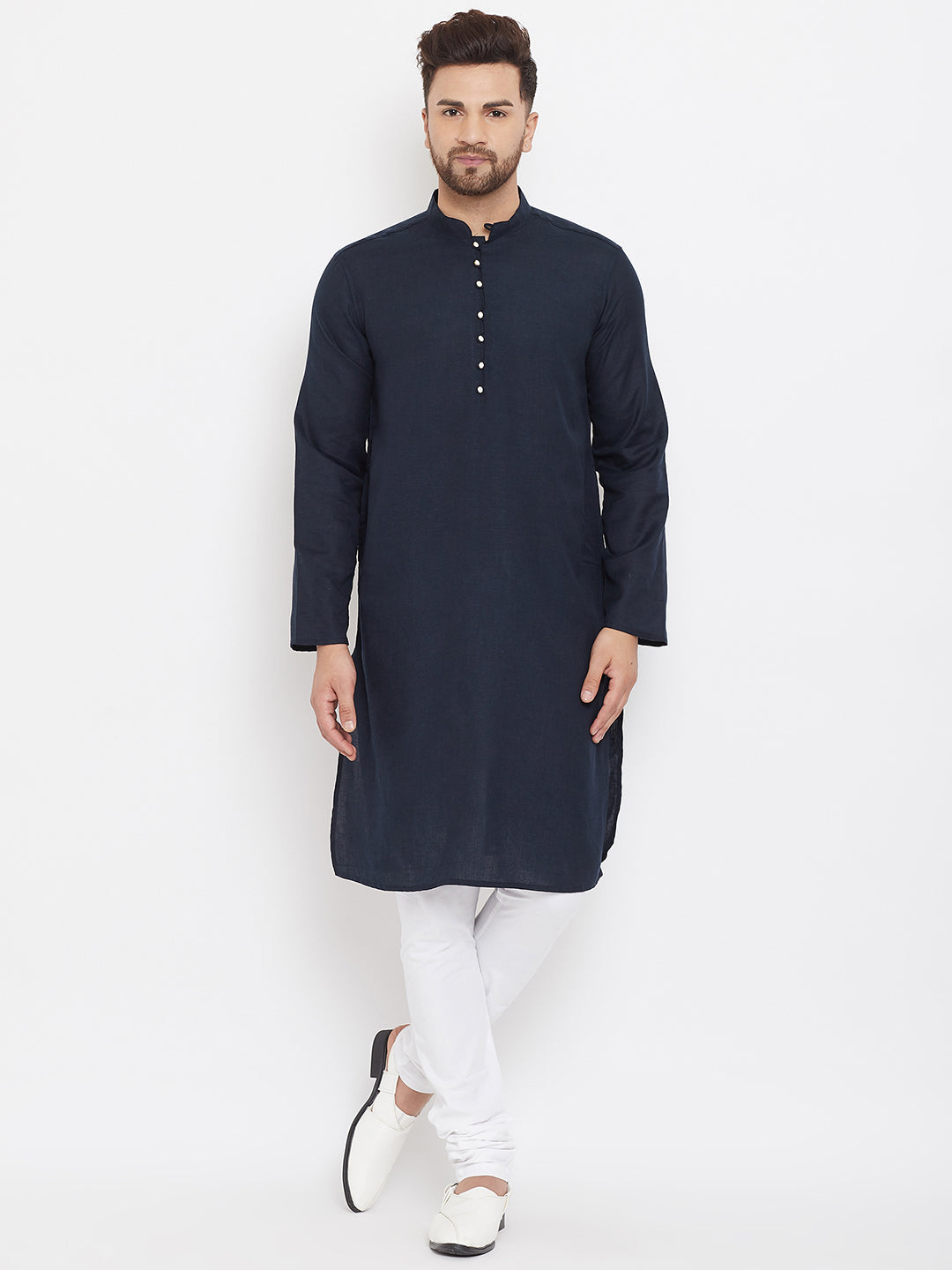 Men's Pure Cotton Kurta With Band Collar - Even Apparels