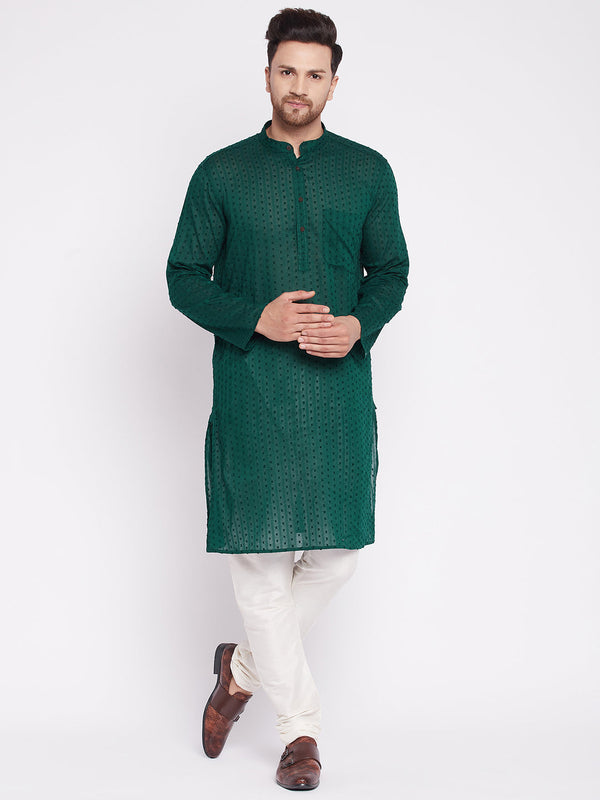 Men's Long Kurta with Band Collar -Even Apparels