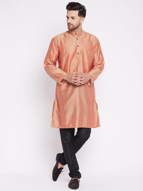 Men's Long Kurta with Band Collar -Even Apparels