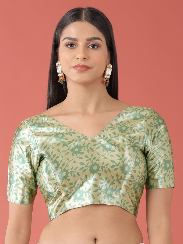 Women's Lime Green-Toned Polyester Gotta Print Readymade Blouse - Royal Dwells