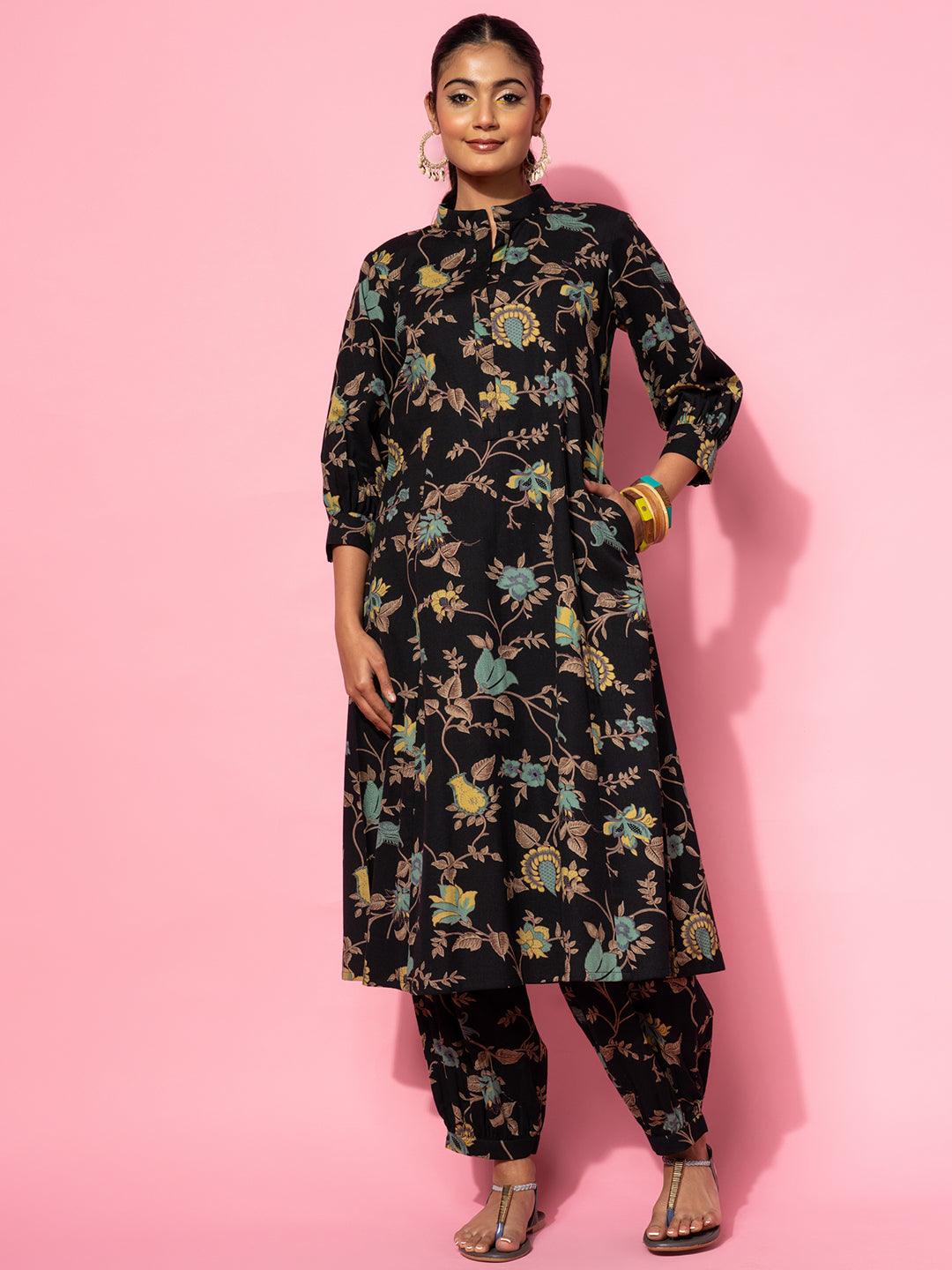 Black Printed Cotton Co-Ords - Jashvi