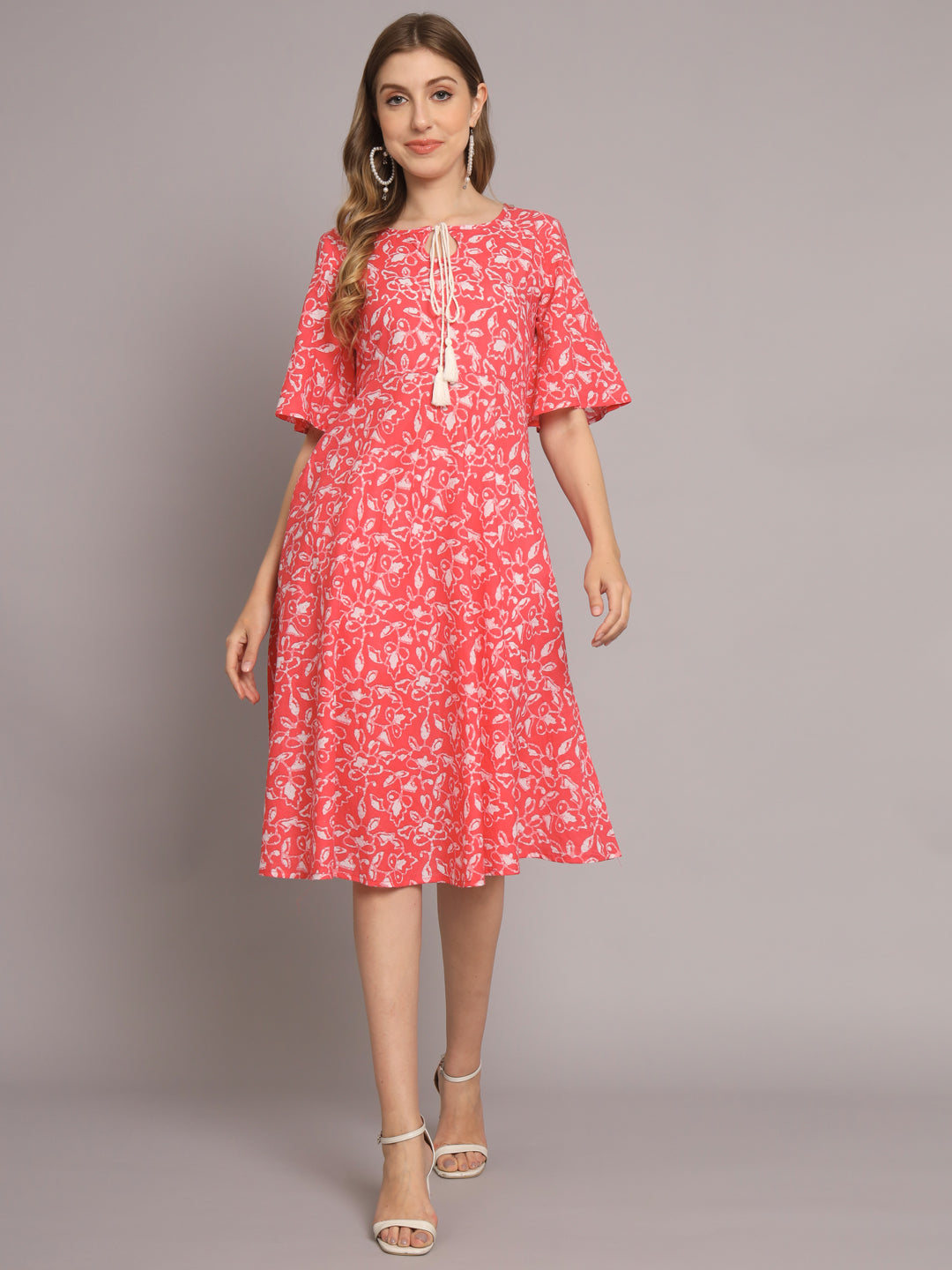 Women's Pink Beautiful A-Line Dress - Deckedup